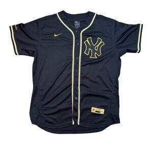 Derek Jeter New York Yankees Nike Authentic Collection Black Gold Jersey Size 48